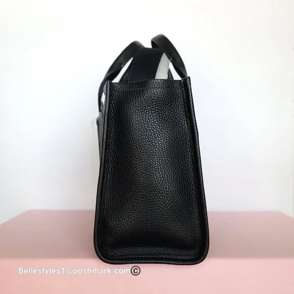 COACH Bubble Leather Cargo Tote Bag with Webbing Strap-MEDIUM Size-Black color⭐ - Picture 9 of 16